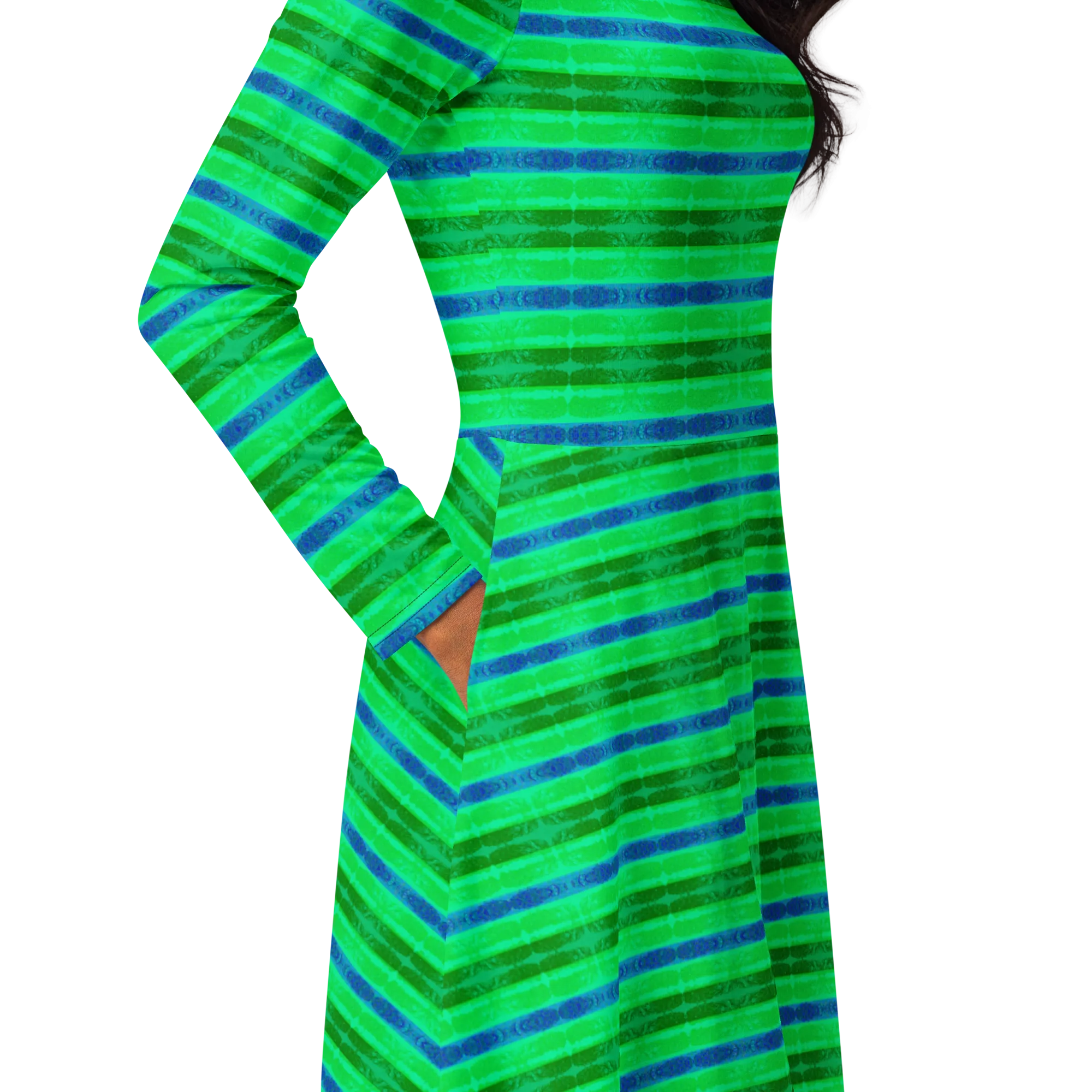 Long Sleeve Midi Dress (Her/Muliebris)(Rind#10 Rind Link Flip) RJSTH@Fabric#10 RJTHS2022 RJS