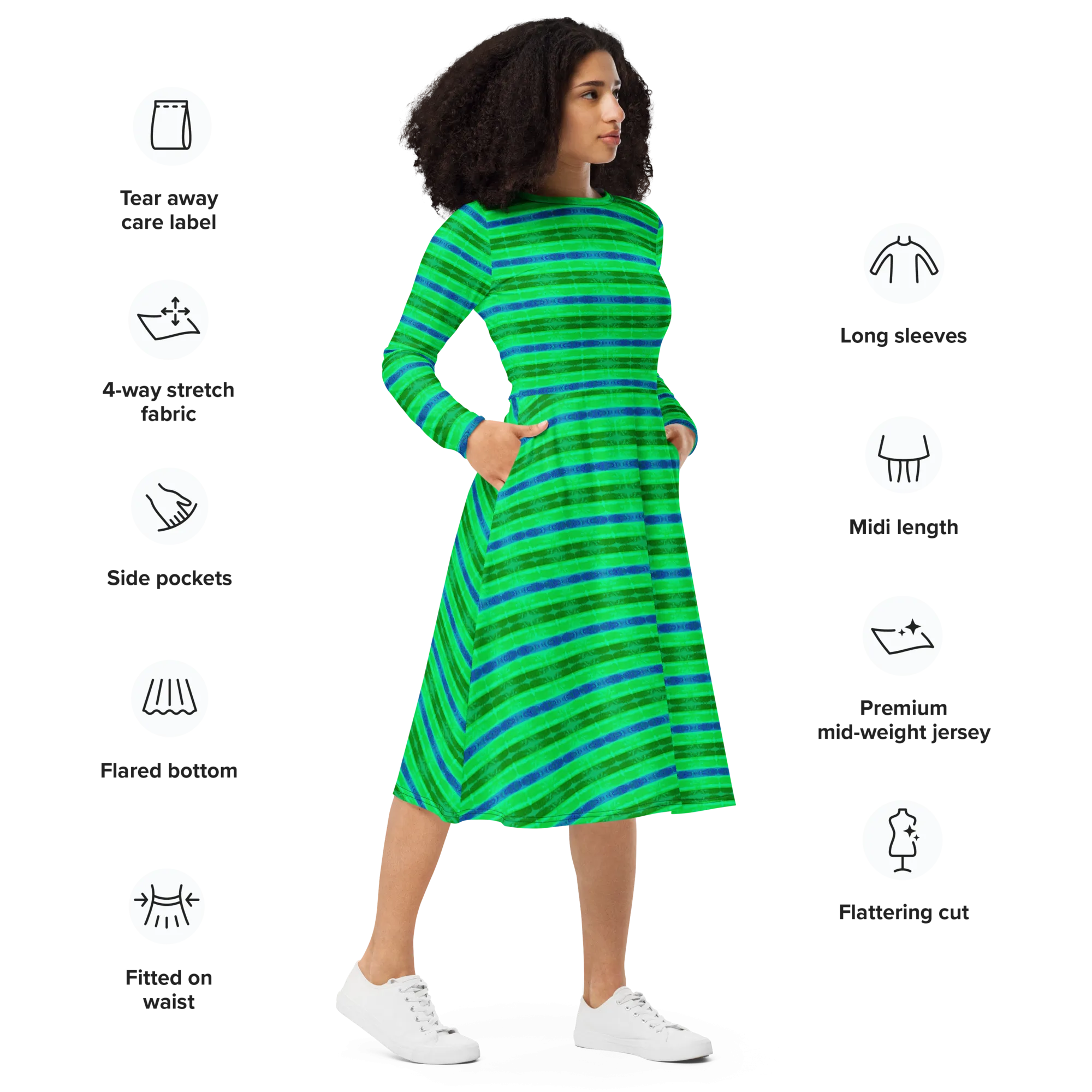 Long Sleeve Midi Dress (Her/Muliebris)(Rind#10 Rind Link Flip) RJSTH@Fabric#10 RJTHS2022 RJS