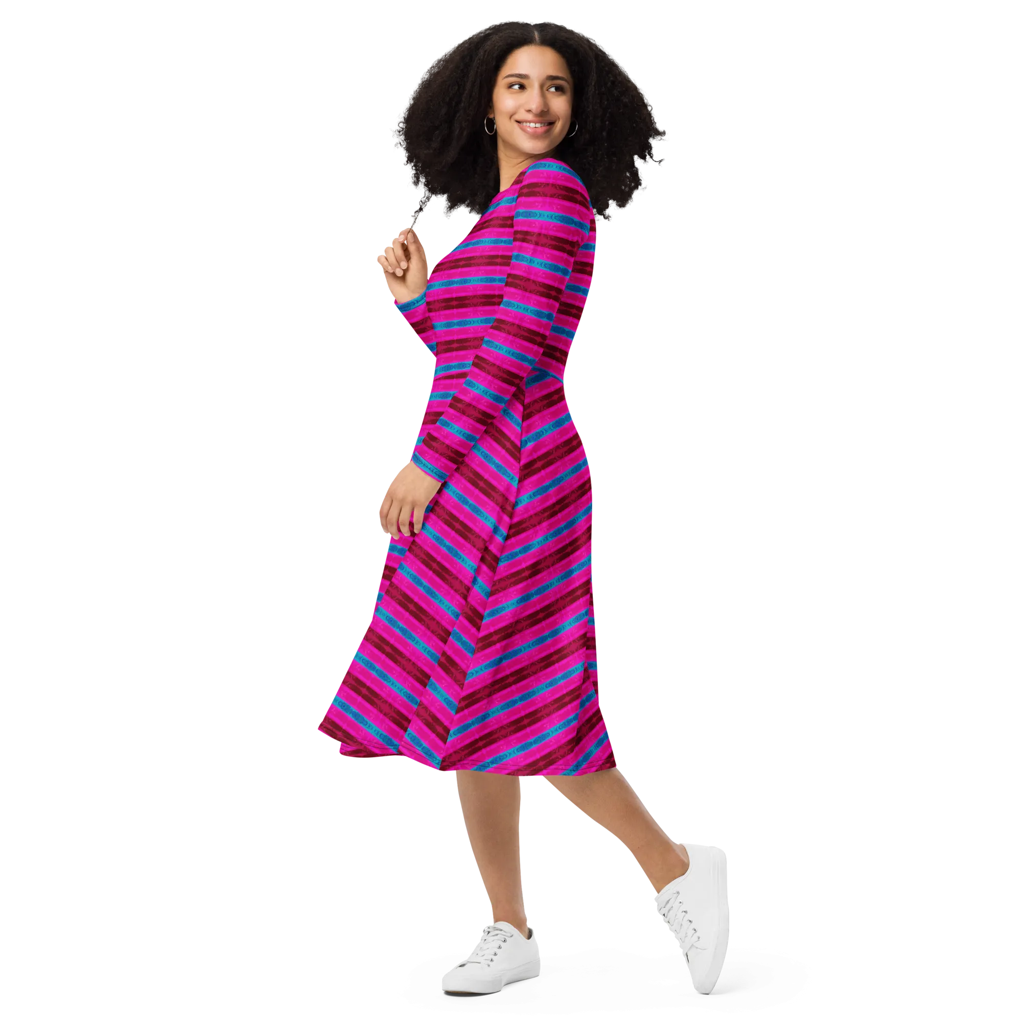 Long Sleeve Midi Dress (Her/Muliebris)(Rind#11 Rind Link Flip) RJSTH@Fabric#11 RJTHS2022 RJS