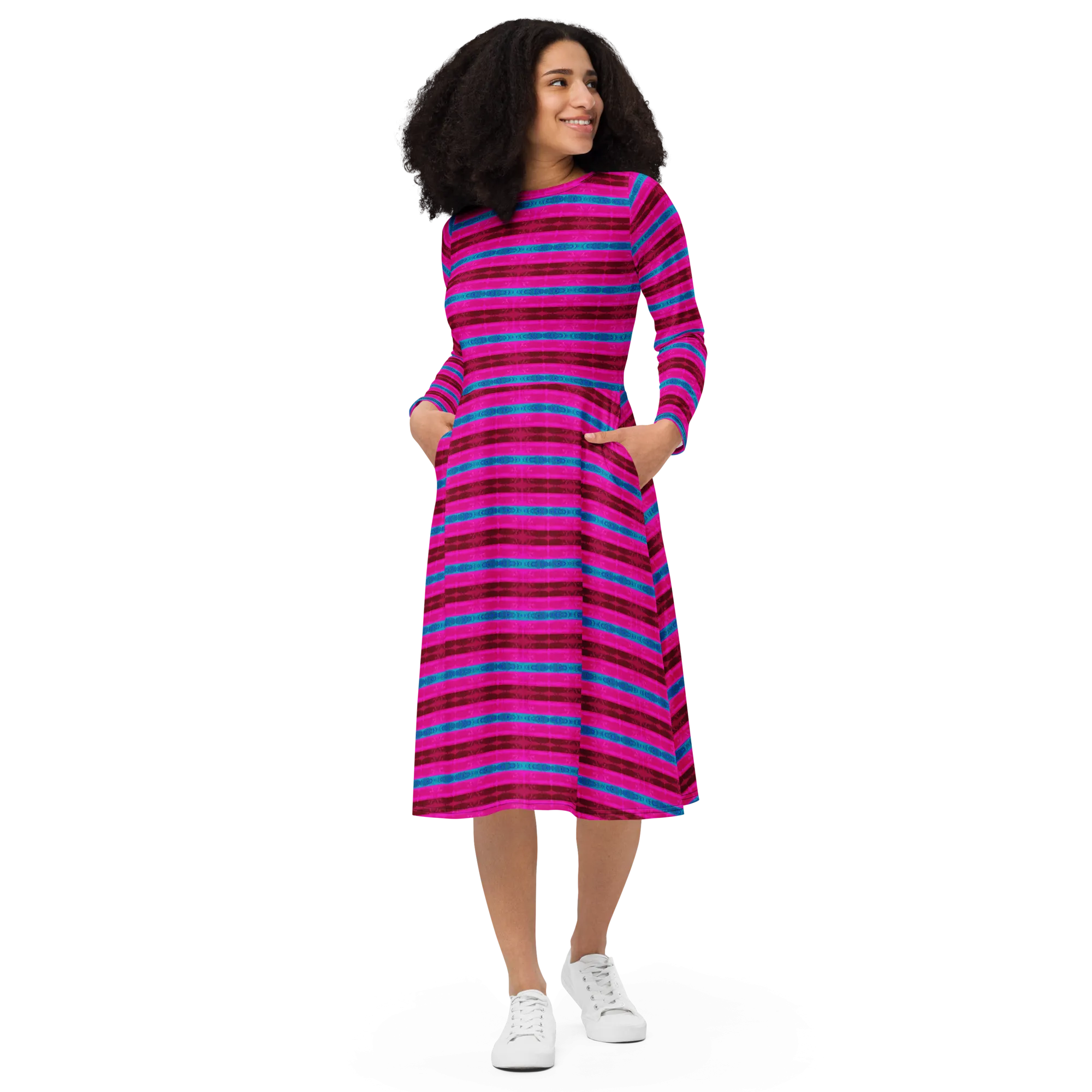 Long Sleeve Midi Dress (Her/Muliebris)(Rind#11 Rind Link Flip) RJSTH@Fabric#11 RJTHS2022 RJS