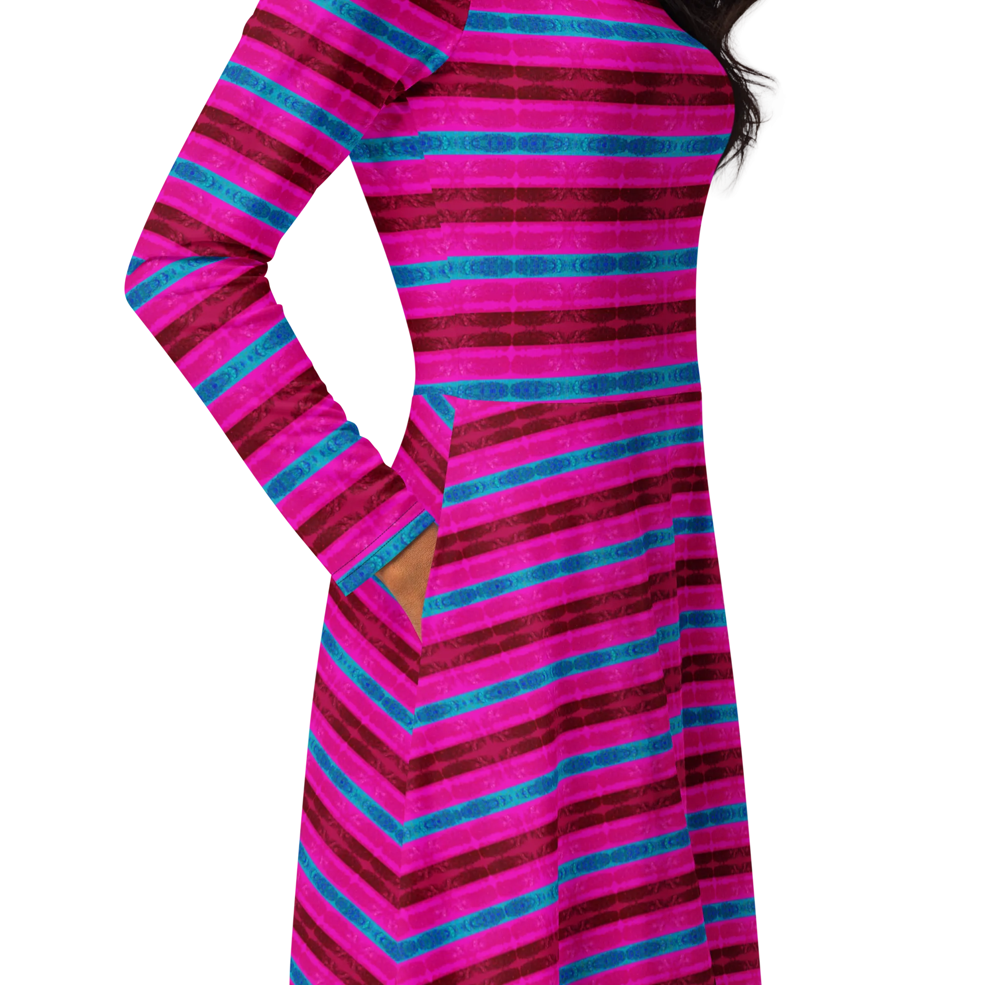 Long Sleeve Midi Dress (Her/Muliebris)(Rind#11 Rind Link Flip) RJSTH@Fabric#11 RJTHS2022 RJS