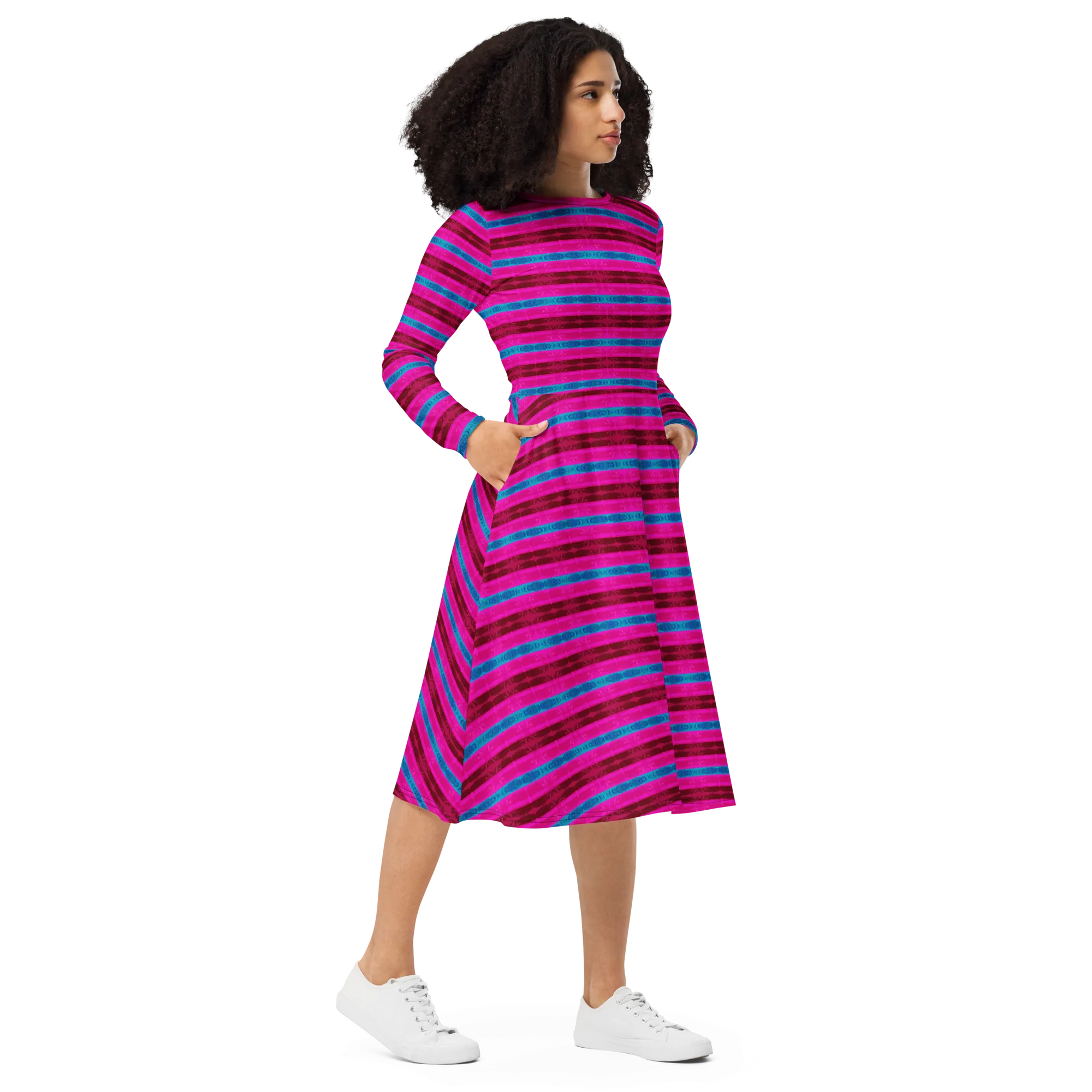 Long Sleeve Midi Dress (Her/Muliebris)(Rind#11 Rind Link Flip) RJSTH@Fabric#11 RJTHS2022 RJS
