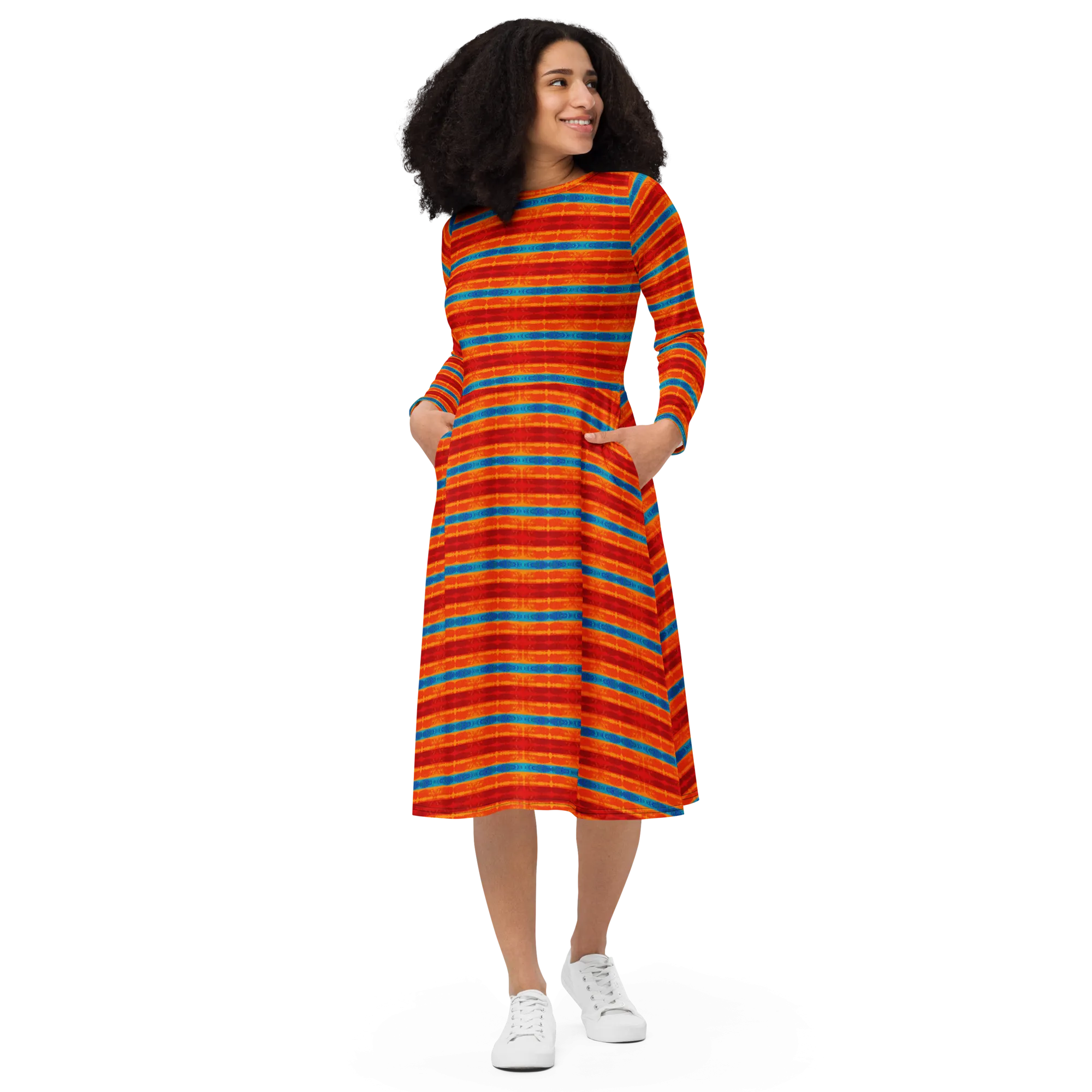 Long Sleeve Midi Dress (Her/Muliebris)(Rind#12 Rind Link Flip) RJSTH@Fabric12 RJTHS2022 RJS