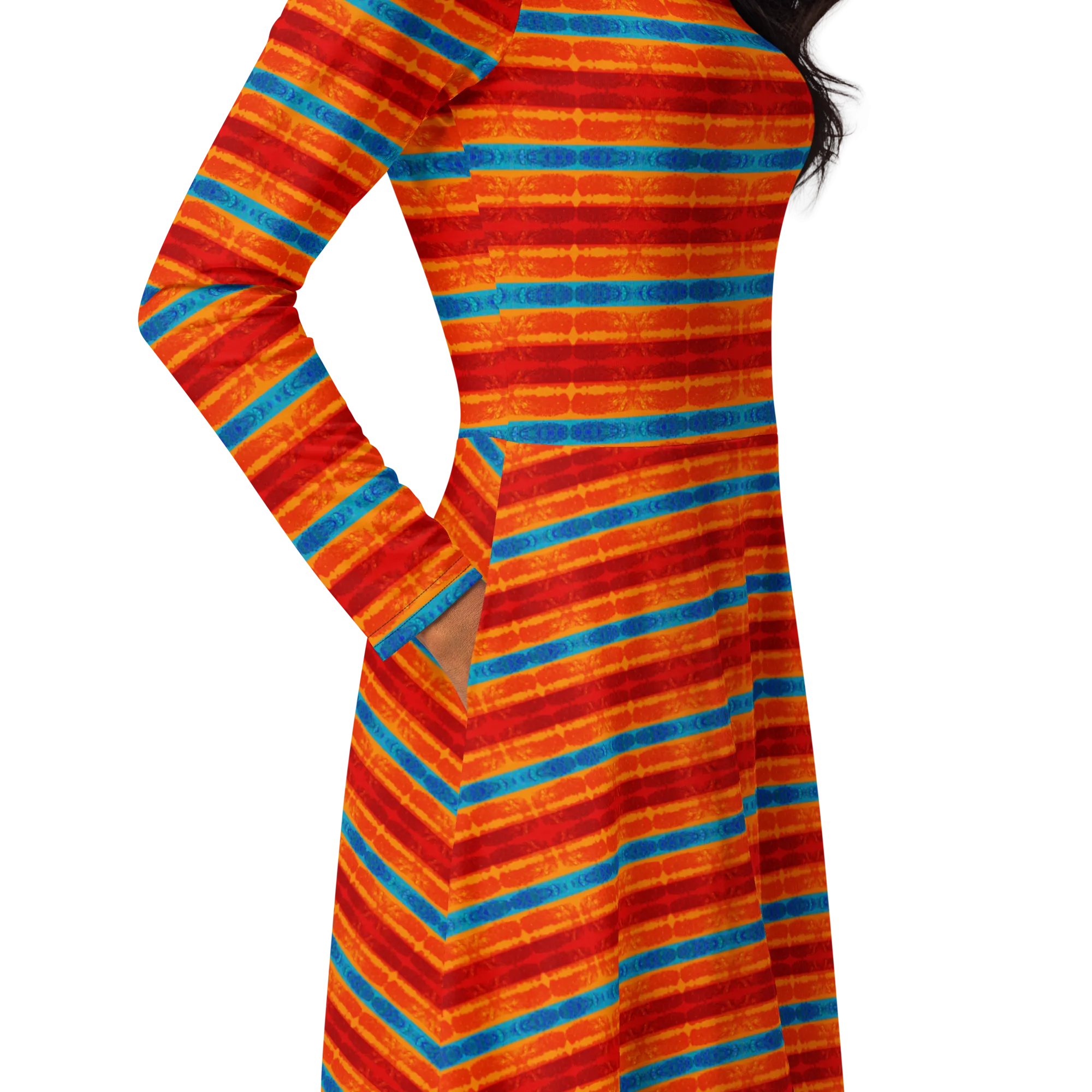 Long Sleeve Midi Dress (Her/Muliebris)(Rind#12 Rind Link Flip) RJSTH@Fabric12 RJTHS2022 RJS