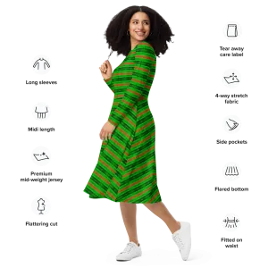 Long Sleeve Midi Dress (Her/Muliebris)(Rind#3 Rind Link Flip) RJSTH@Fabric#3 RJTHS2022 RJS