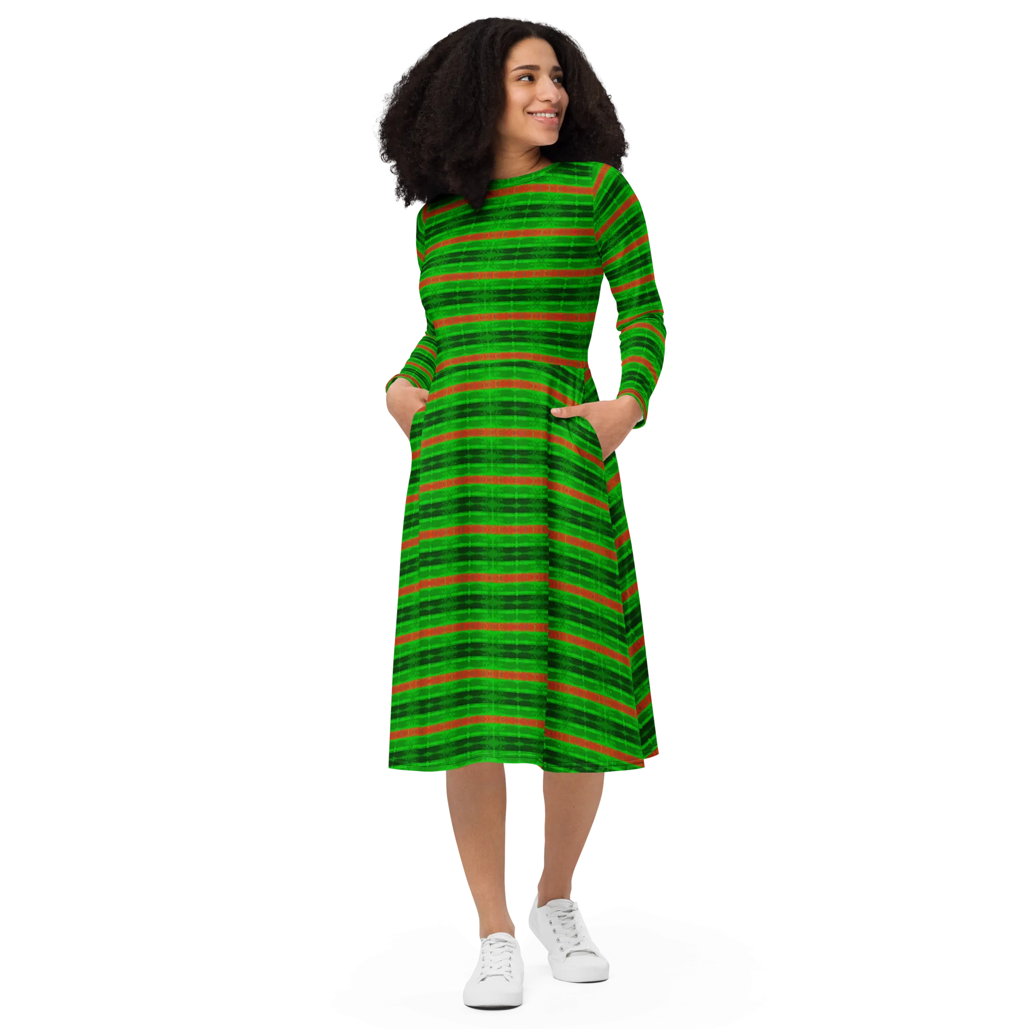 Long Sleeve Midi Dress (Her/Muliebris)(Rind#3 Rind Link Flip) RJSTH@Fabric#3 RJTHS2022 RJS
