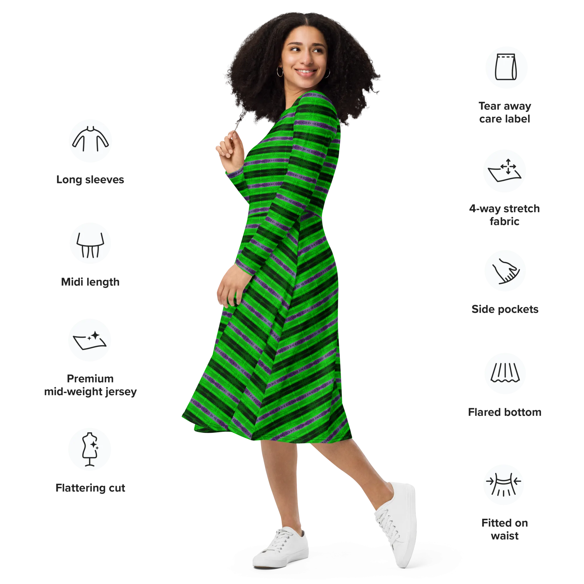 Long Sleeve Midi Dress (Her/Muliebris)(Rind#4 Rind Link Flip) RJSTH@Fabric#4 RJTHS2022 RJS