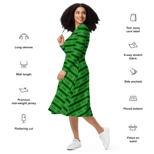 Long Sleeve Midi Dress (Her/Muliebris)(Rind#4 Rind Link Flip) RJSTH@Fabric#4 RJTHS2022 RJS