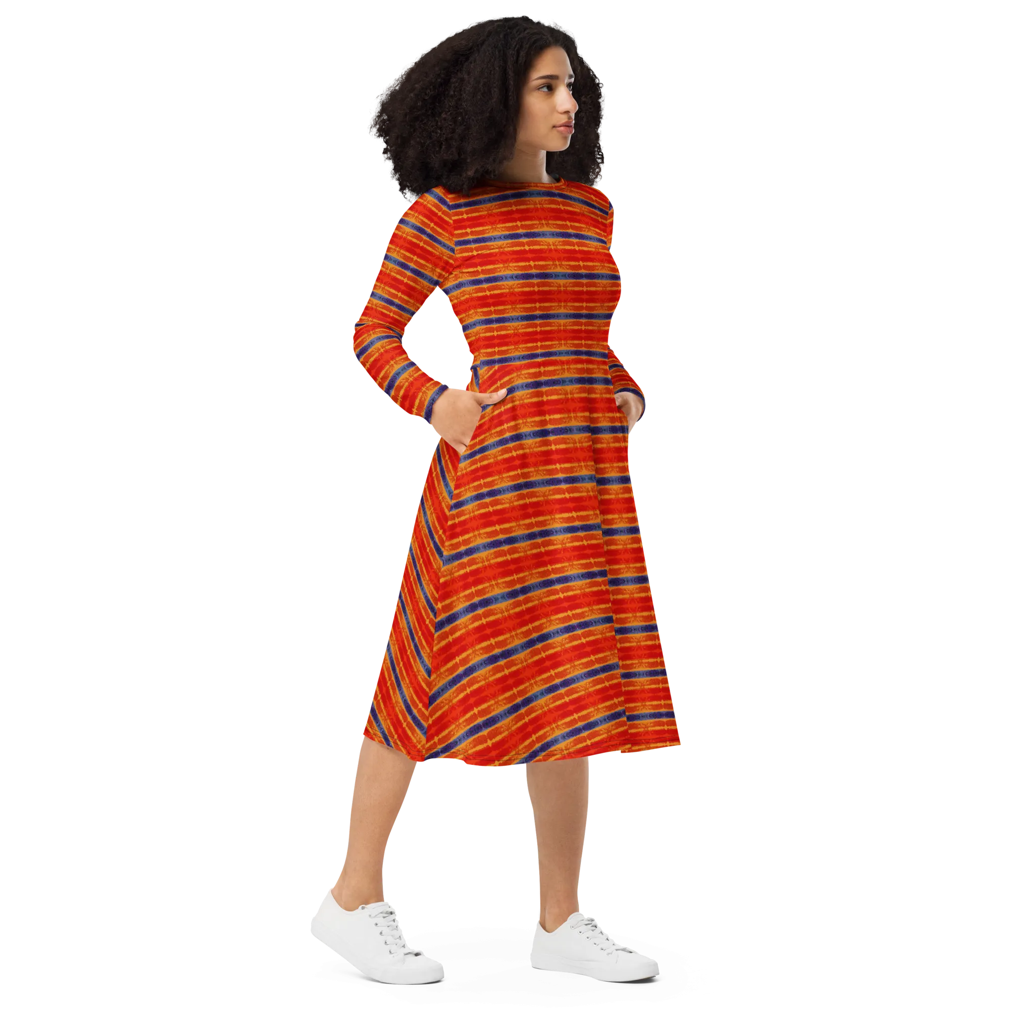 Long Sleeve Midi Dress (Her/Muliebris)(Rind#6 Rind Link Flip) RJSTH@Fabric#6 RJTHS2022 RJS