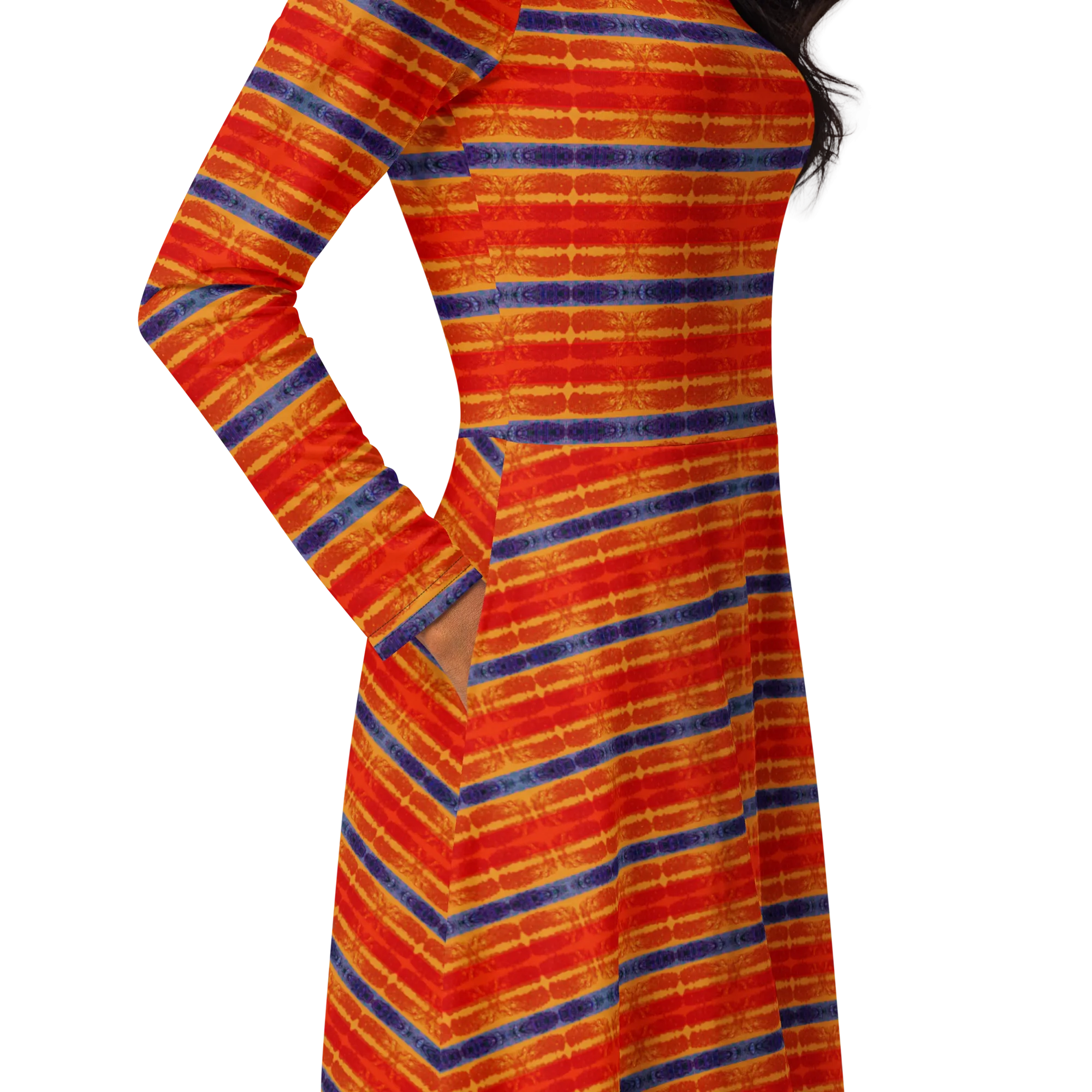 Long Sleeve Midi Dress (Her/Muliebris)(Rind#6 Rind Link Flip) RJSTH@Fabric#6 RJTHS2022 RJS