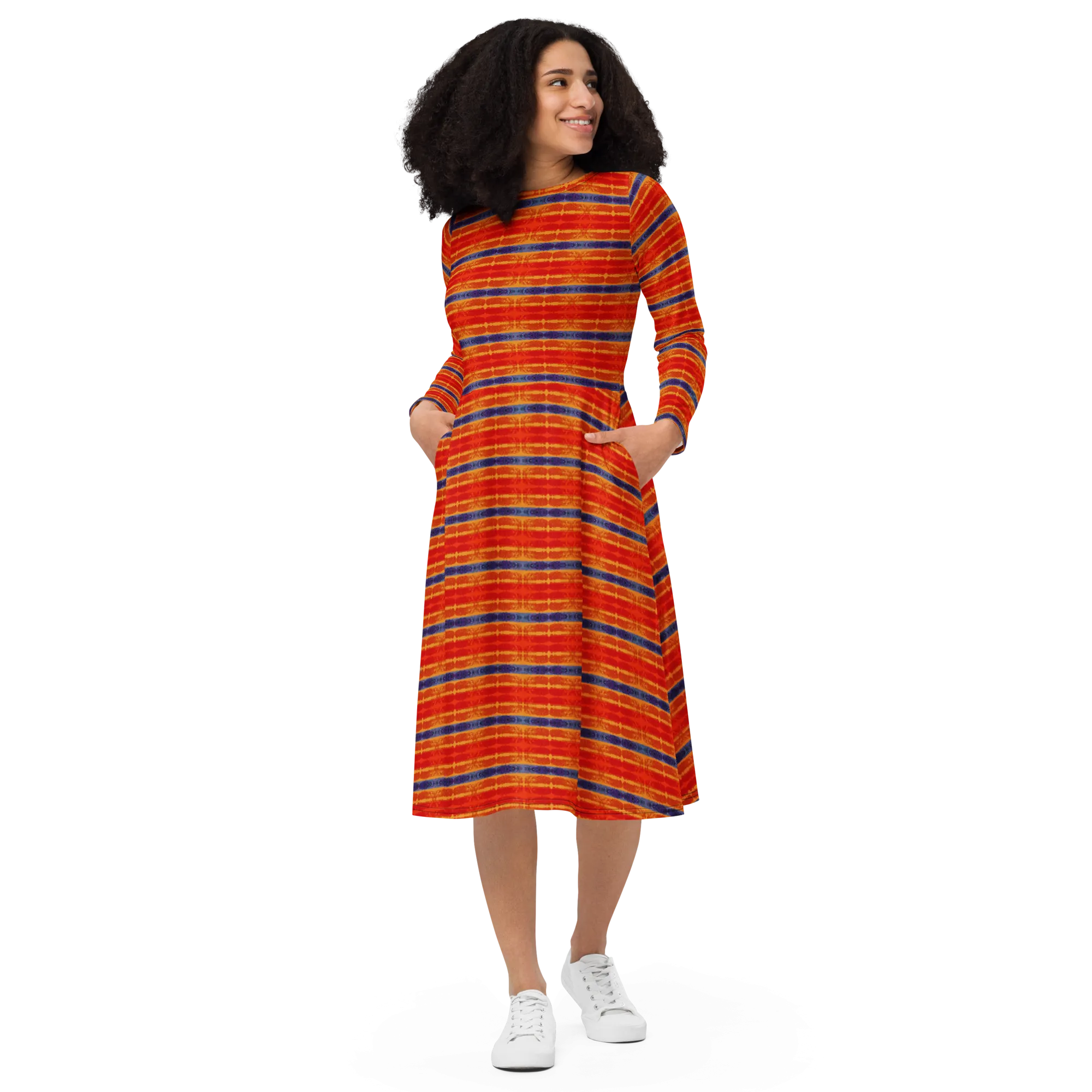 Long Sleeve Midi Dress (Her/Muliebris)(Rind#6 Rind Link Flip) RJSTH@Fabric#6 RJTHS2022 RJS