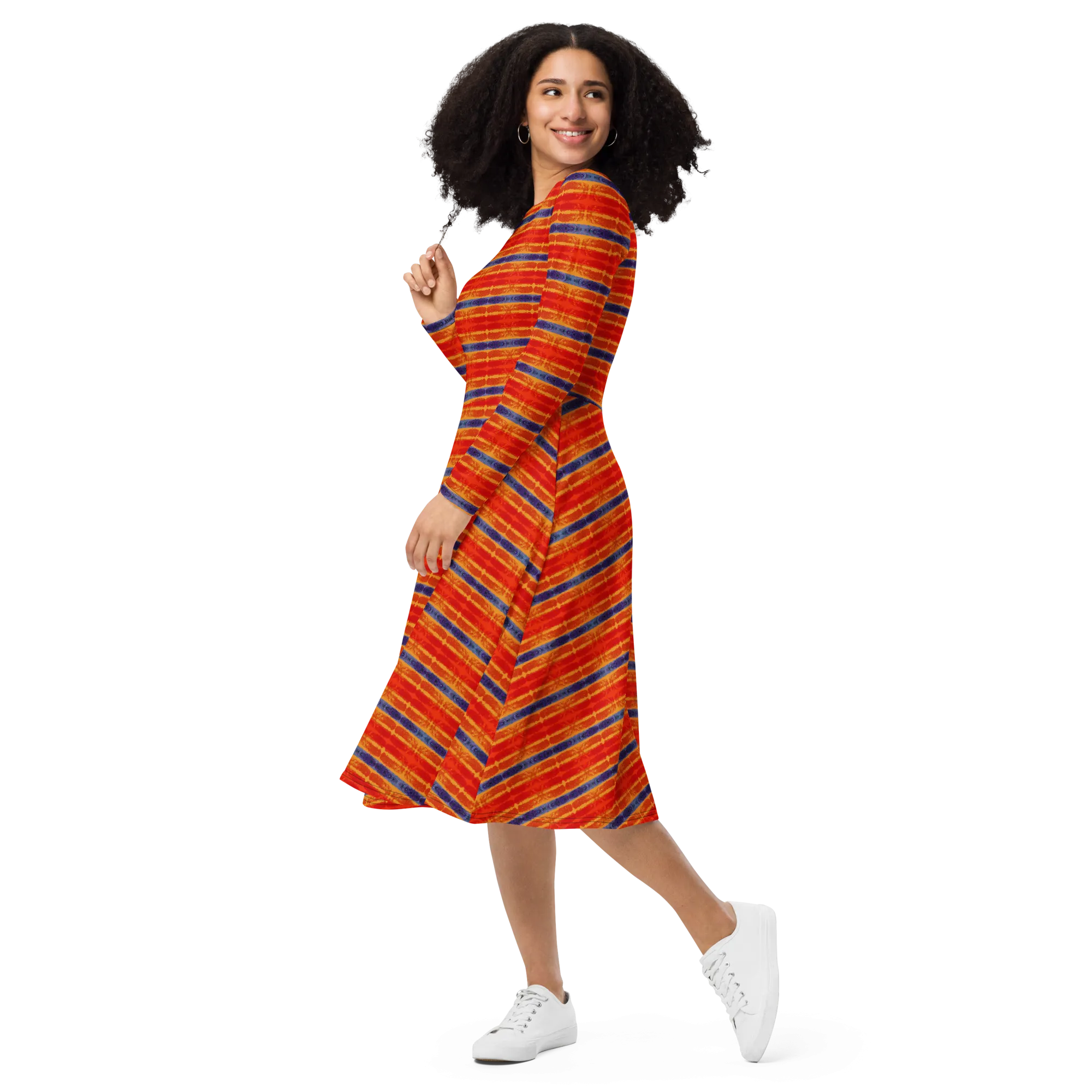 Long Sleeve Midi Dress (Her/Muliebris)(Rind#6 Rind Link Flip) RJSTH@Fabric#6 RJTHS2022 RJS