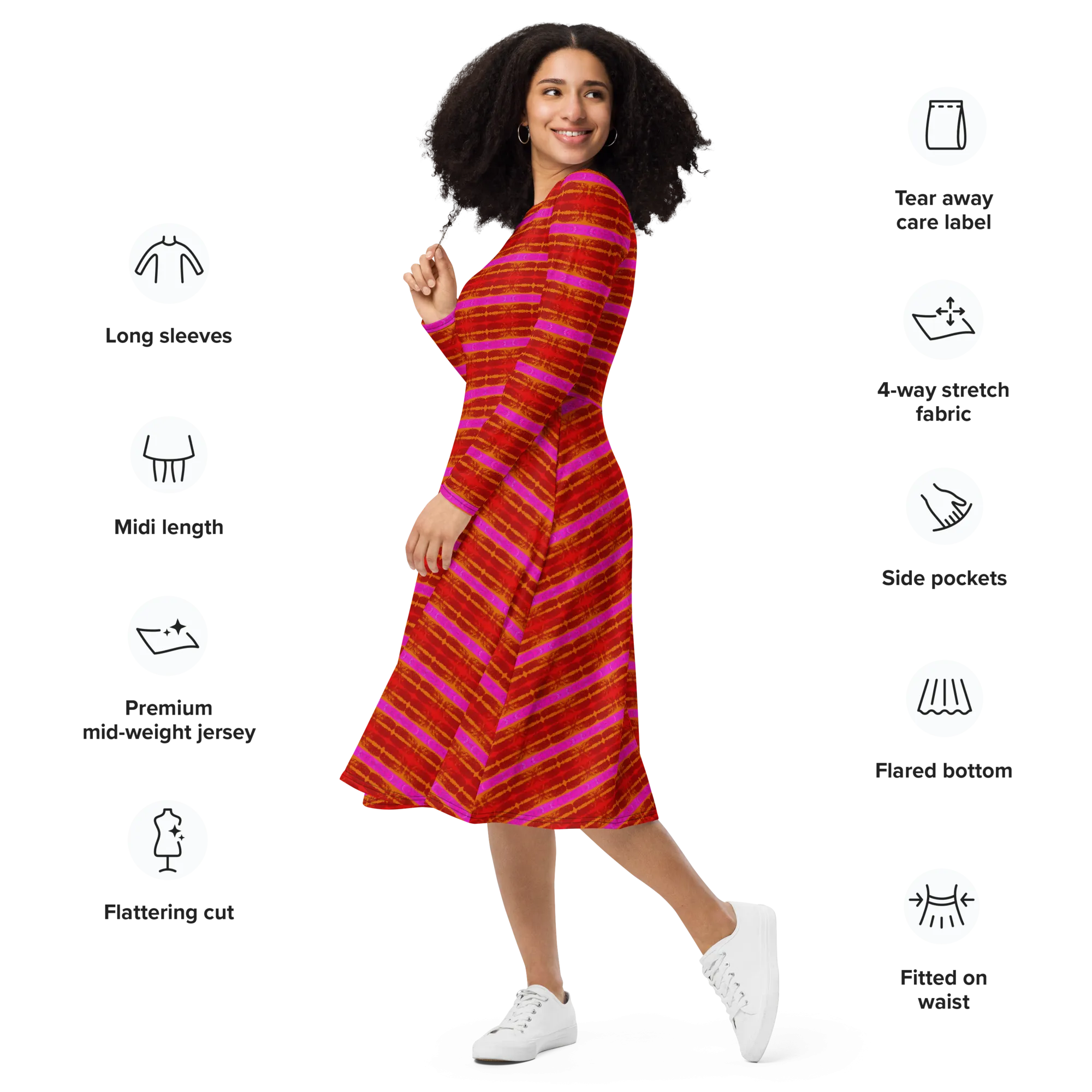 Long Sleeve Midi Dress (Her/Muliebris)(Rind#7 Rind Link Flip) RJSTH@Fabric#7 RJTHS2022 RJS