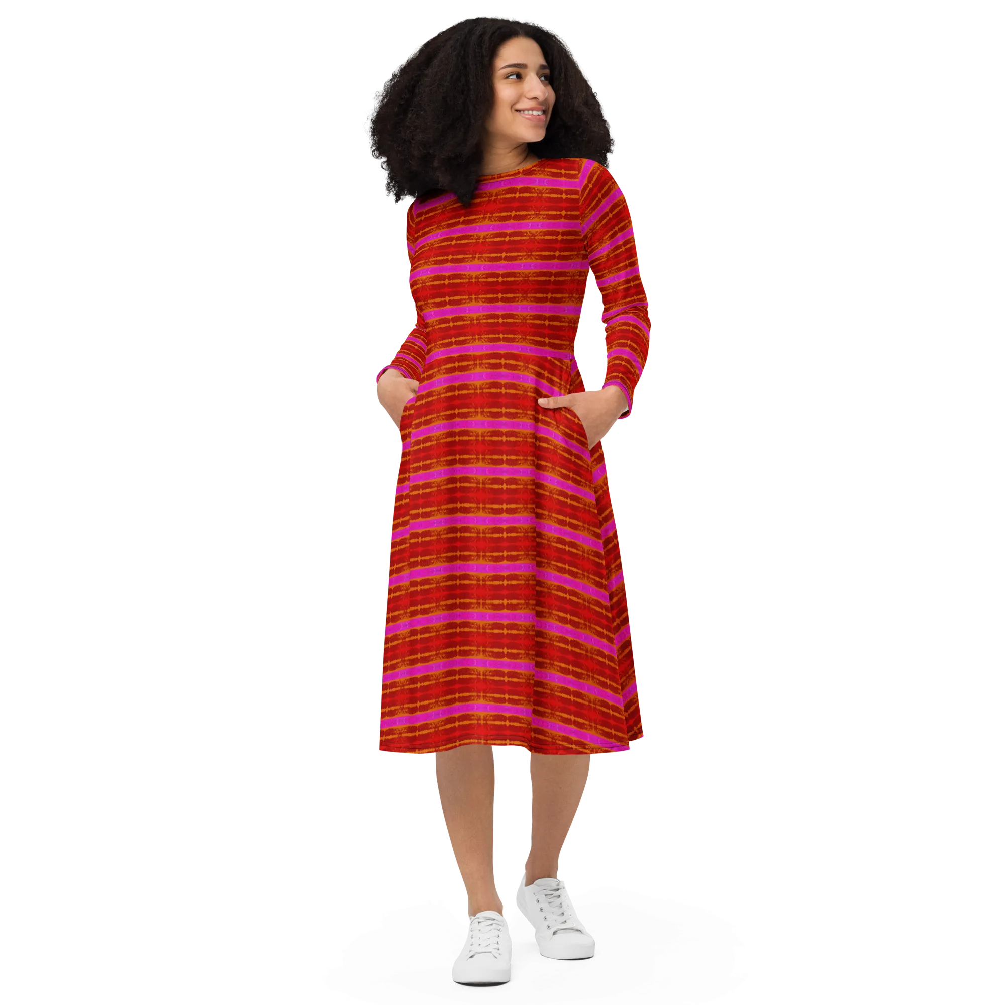 Long Sleeve Midi Dress (Her/Muliebris)(Rind#7 Rind Link Flip) RJSTH@Fabric#7 RJTHS2022 RJS