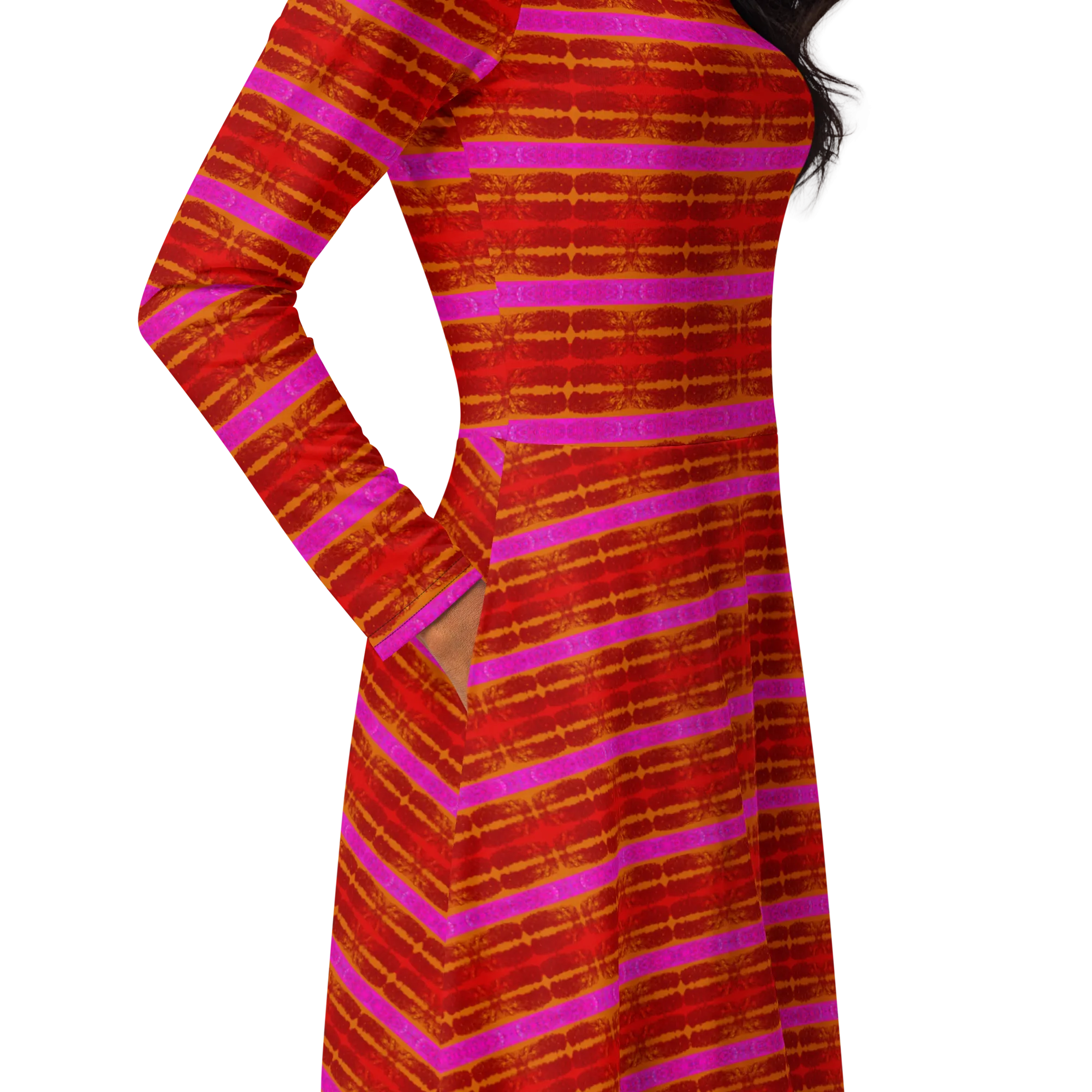 Long Sleeve Midi Dress (Her/Muliebris)(Rind#7 Rind Link Flip) RJSTH@Fabric#7 RJTHS2022 RJS