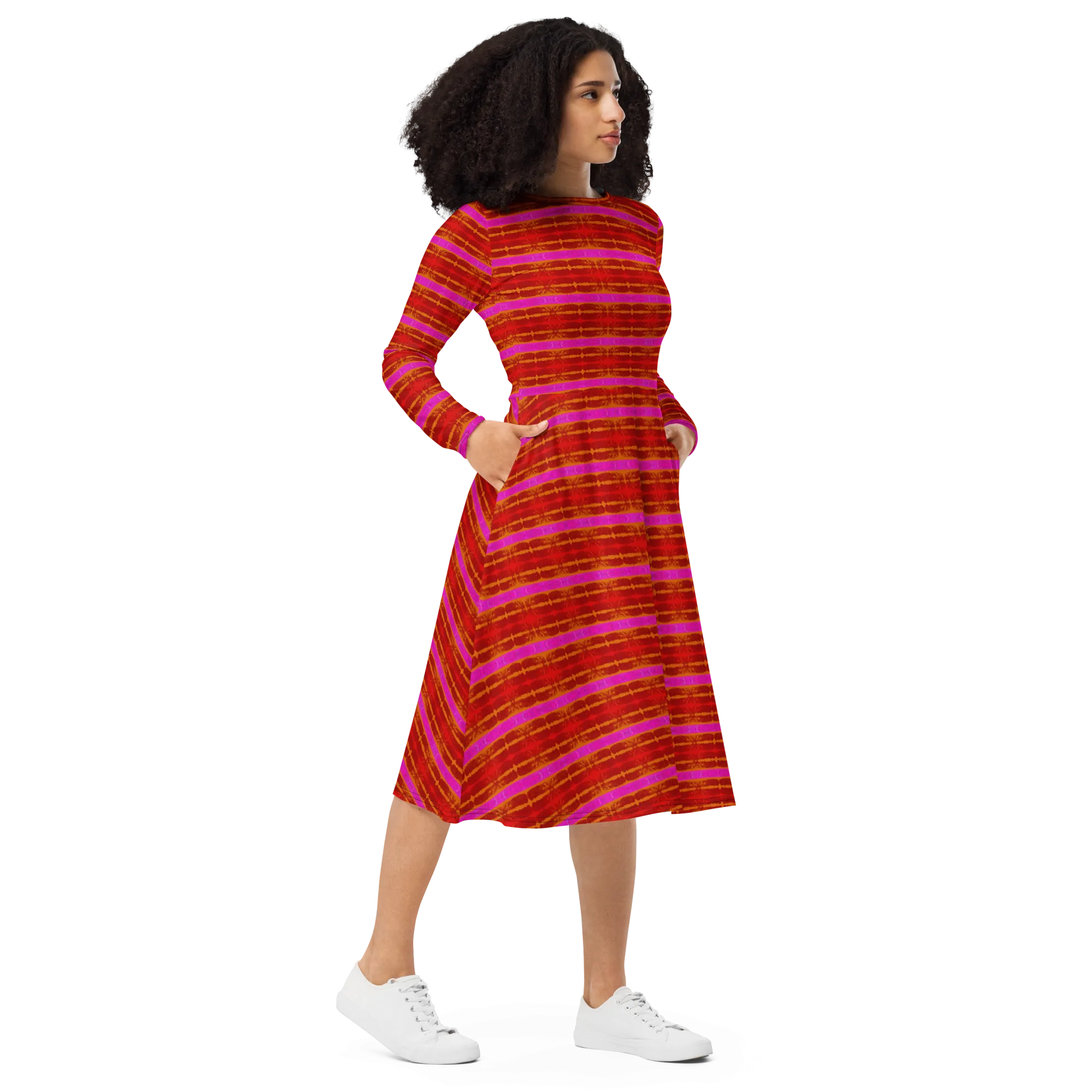 Long Sleeve Midi Dress (Her/Muliebris)(Rind#7 Rind Link Flip) RJSTH@Fabric#7 RJTHS2022 RJS
