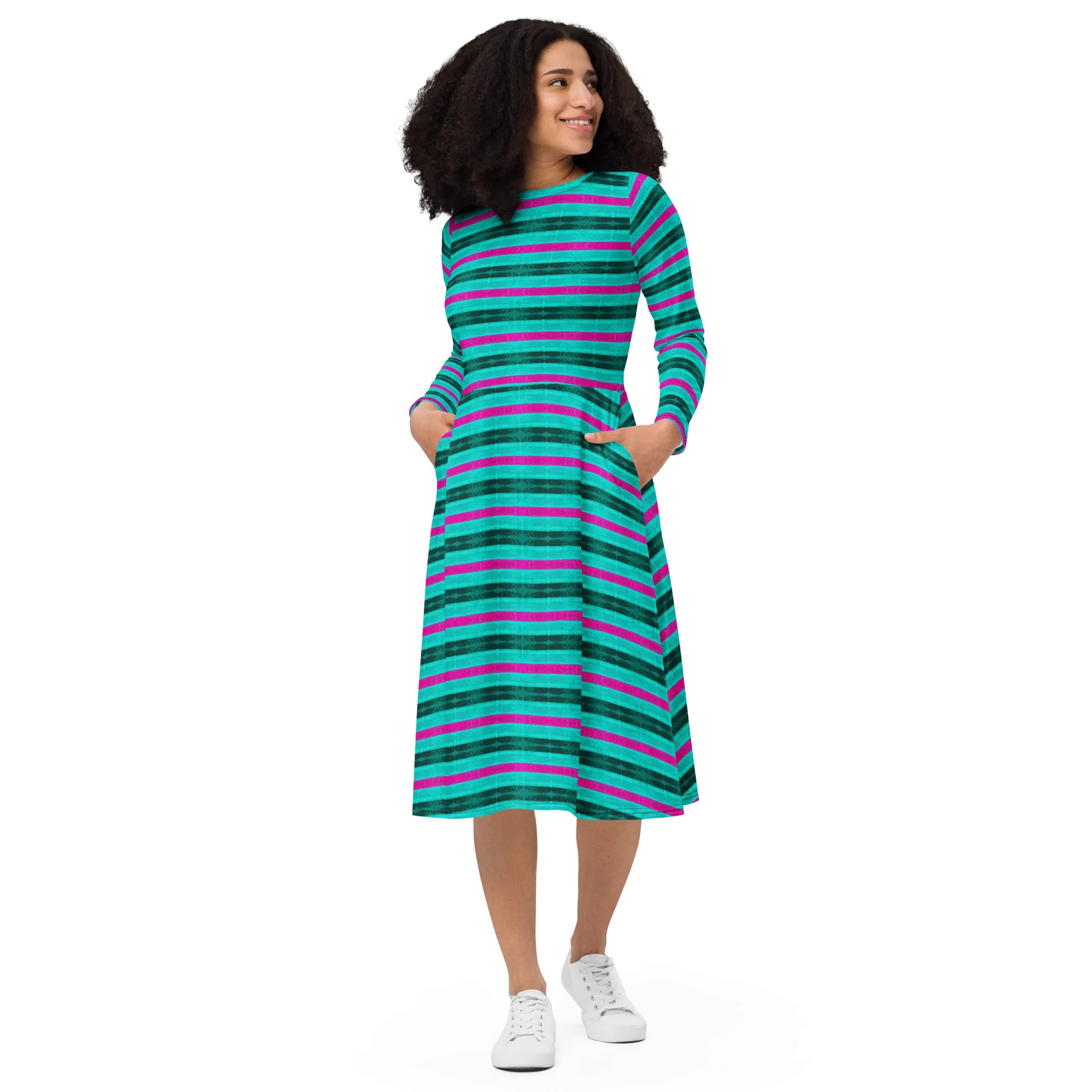 Long Sleeve Midi Dress (Her/Muliebris)(Rind#8 Rind Link Flip) RJSTH@Fabric#8 RJTHS2022 RJS