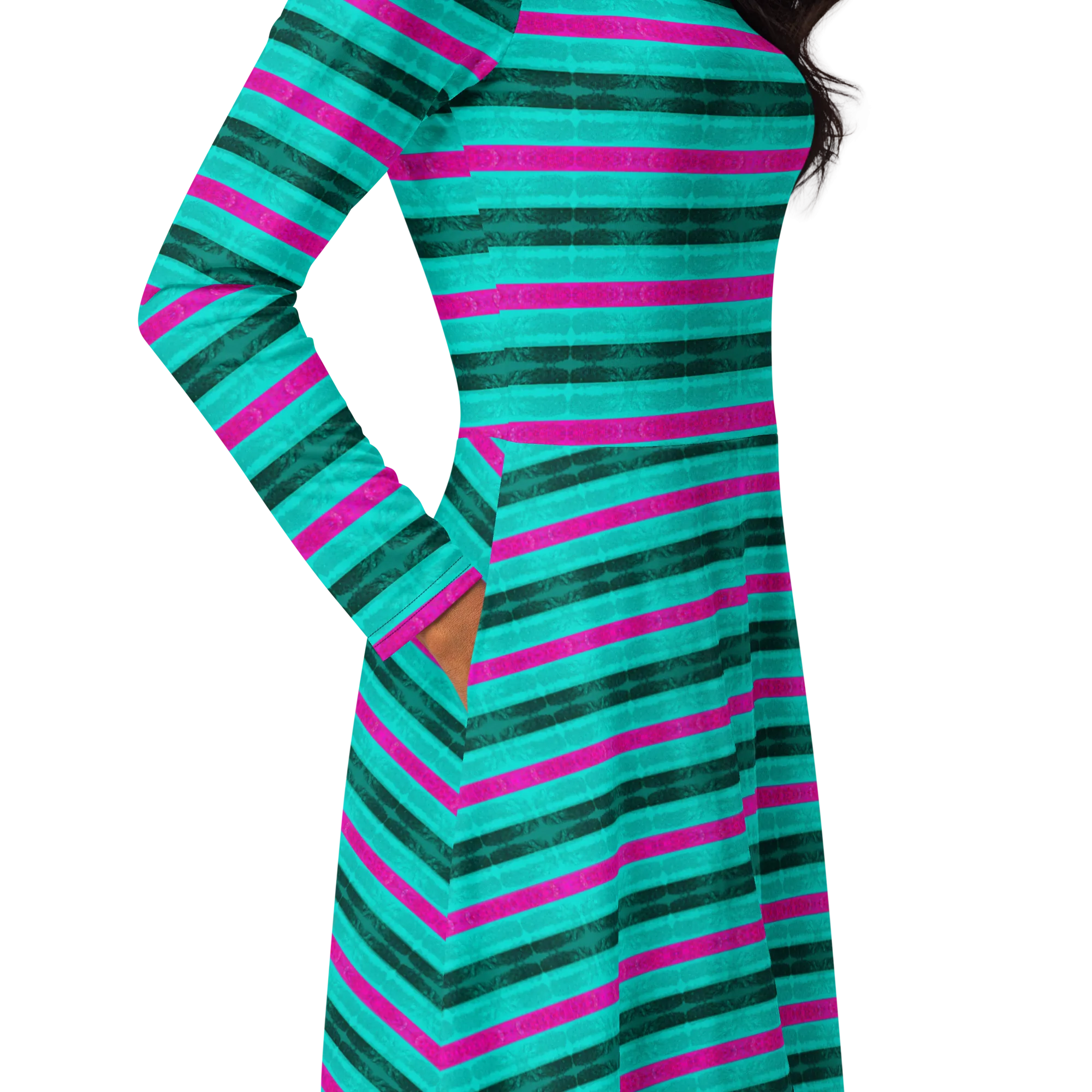 Long Sleeve Midi Dress (Her/Muliebris)(Rind#8 Rind Link Flip) RJSTH@Fabric#8 RJTHS2022 RJS