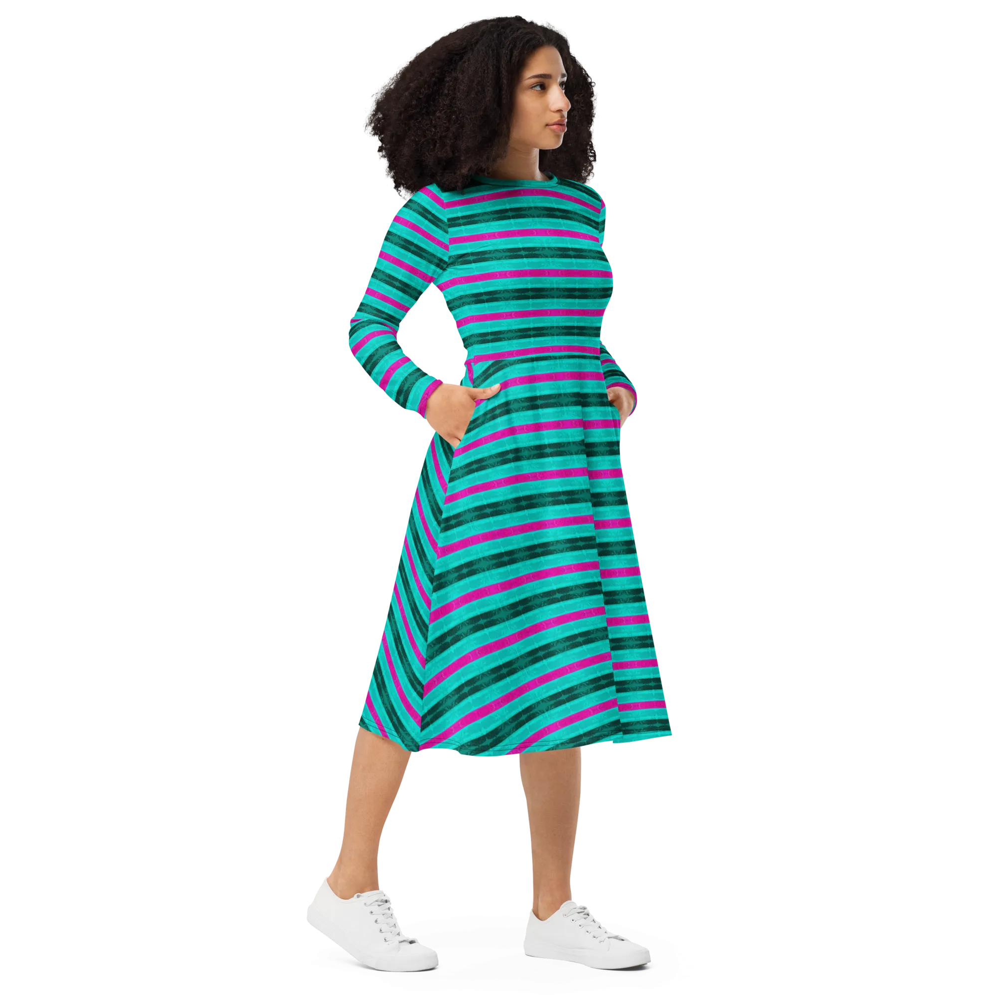 Long Sleeve Midi Dress (Her/Muliebris)(Rind#8 Rind Link Flip) RJSTH@Fabric#8 RJTHS2022 RJS