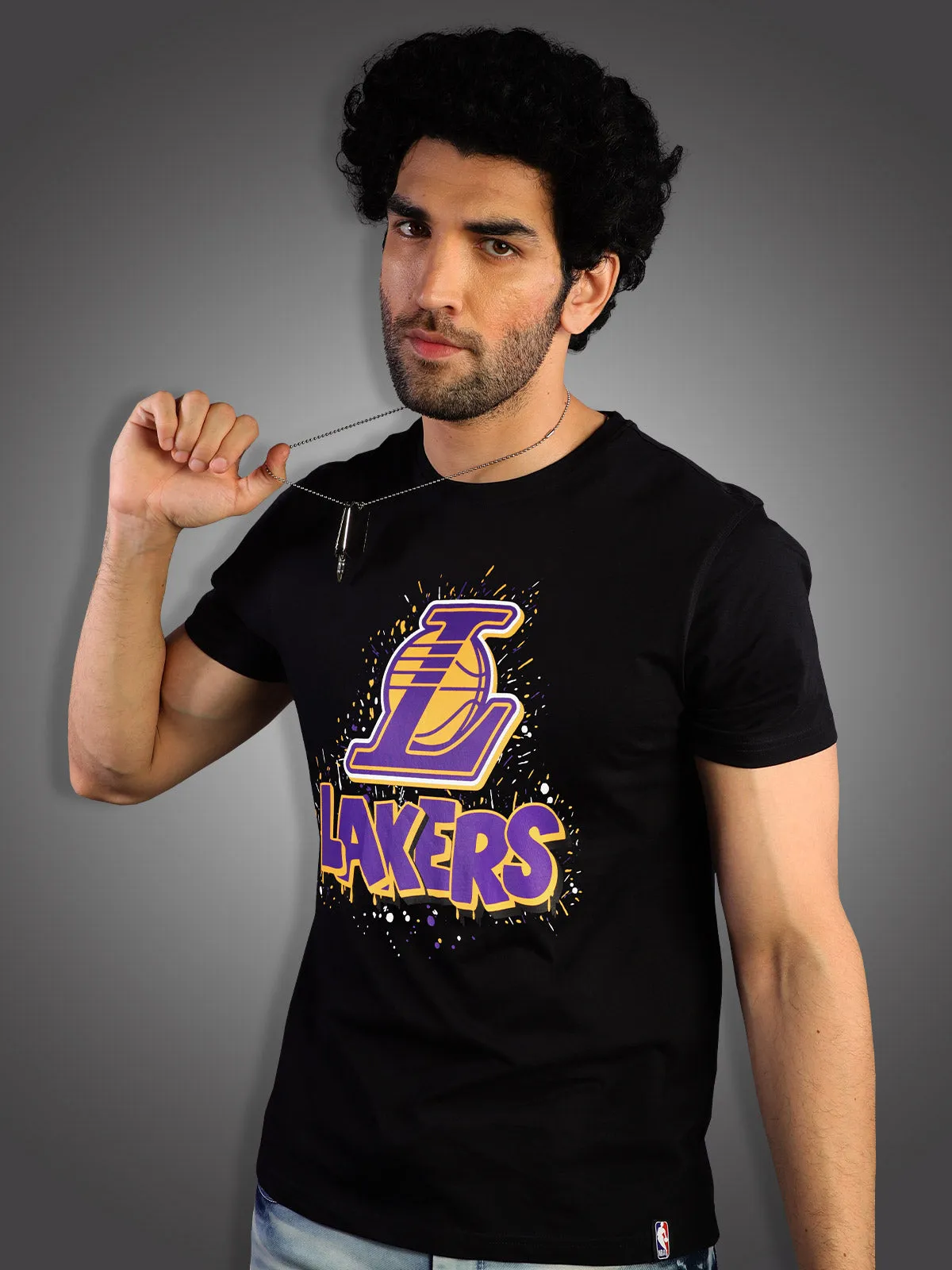 Los Angeles Lakers: Logo Drip T-Shirt - Black