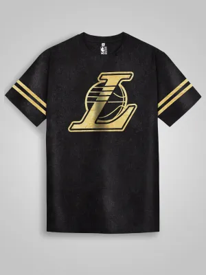 Los Angeles Lakers: Logo Oversized T Shirt - Anthra Melange