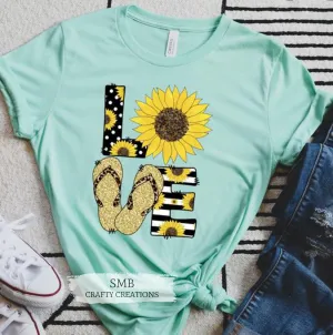 Love Sunflowers And Flip Flops