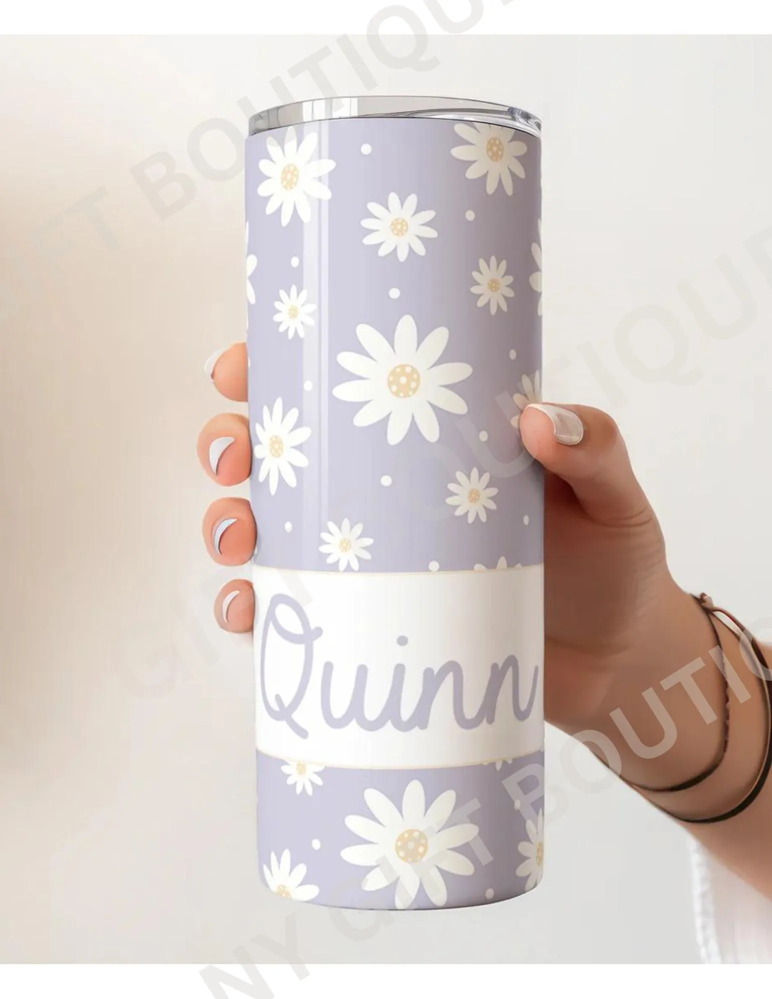 Loving Lavender Daisy Personalized Tumbler