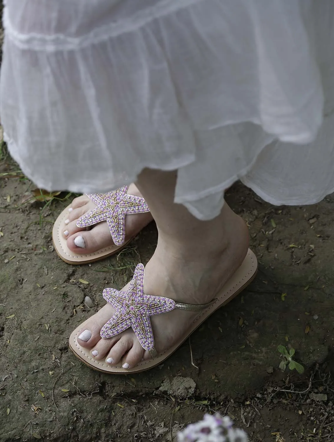Lucy Multicolour Beaded Starfish Sandals