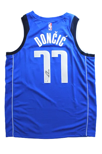 Luka Doncic Dallas Mavericks Signed Blue Nike Swingman NBA Jersey FANATICS