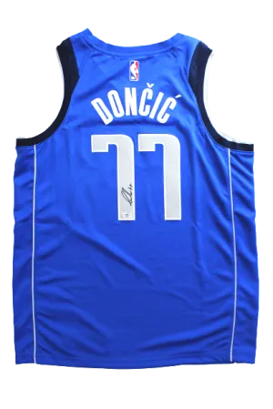 Luka Doncic Dallas Mavericks Signed Blue Nike Swingman NBA Jersey FANATICS