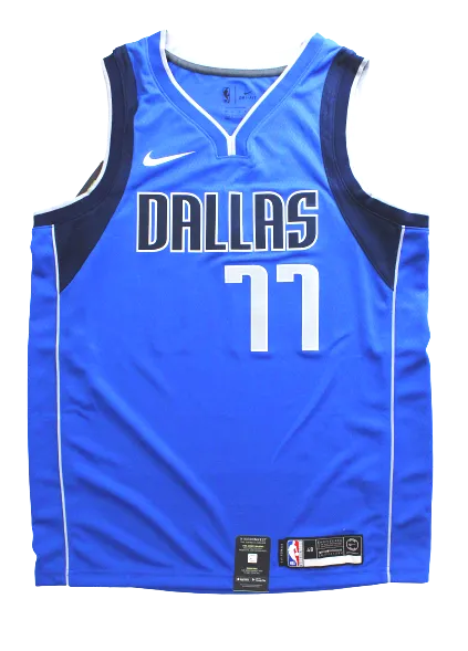 Luka Doncic Dallas Mavericks Signed Blue Nike Swingman NBA Jersey FANATICS