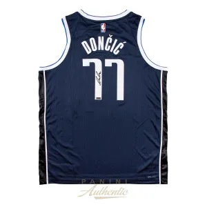 Luka Doncic Mavericks Signed Authentic Blue Nike Jordan Swingman Jersey Panini
