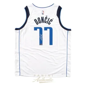 Luka Doncic Mavericks Signed Authentic White Nike Swingman Jersey Panini