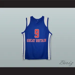 Luol Deng 9 Great Britain National Team Blue Basketball Jersey