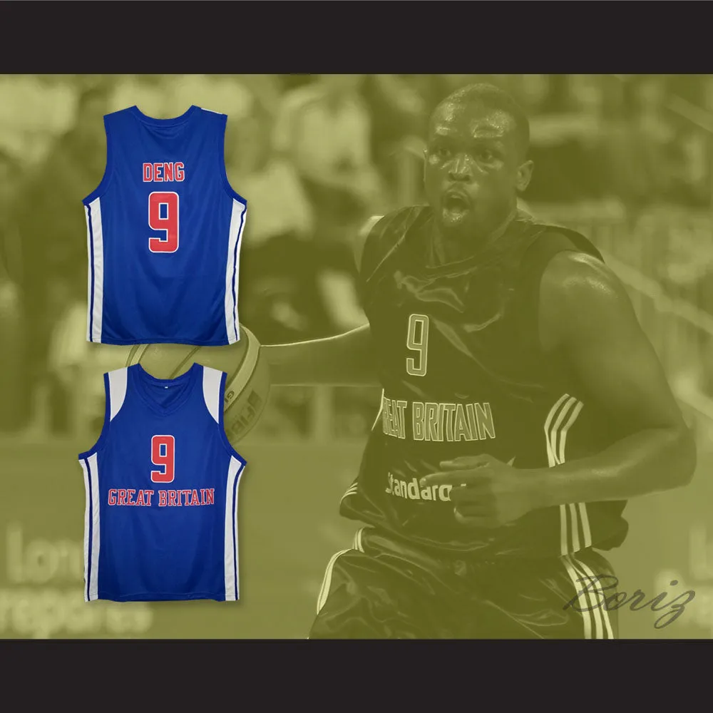 Luol Deng 9 Great Britain National Team Blue Basketball Jersey