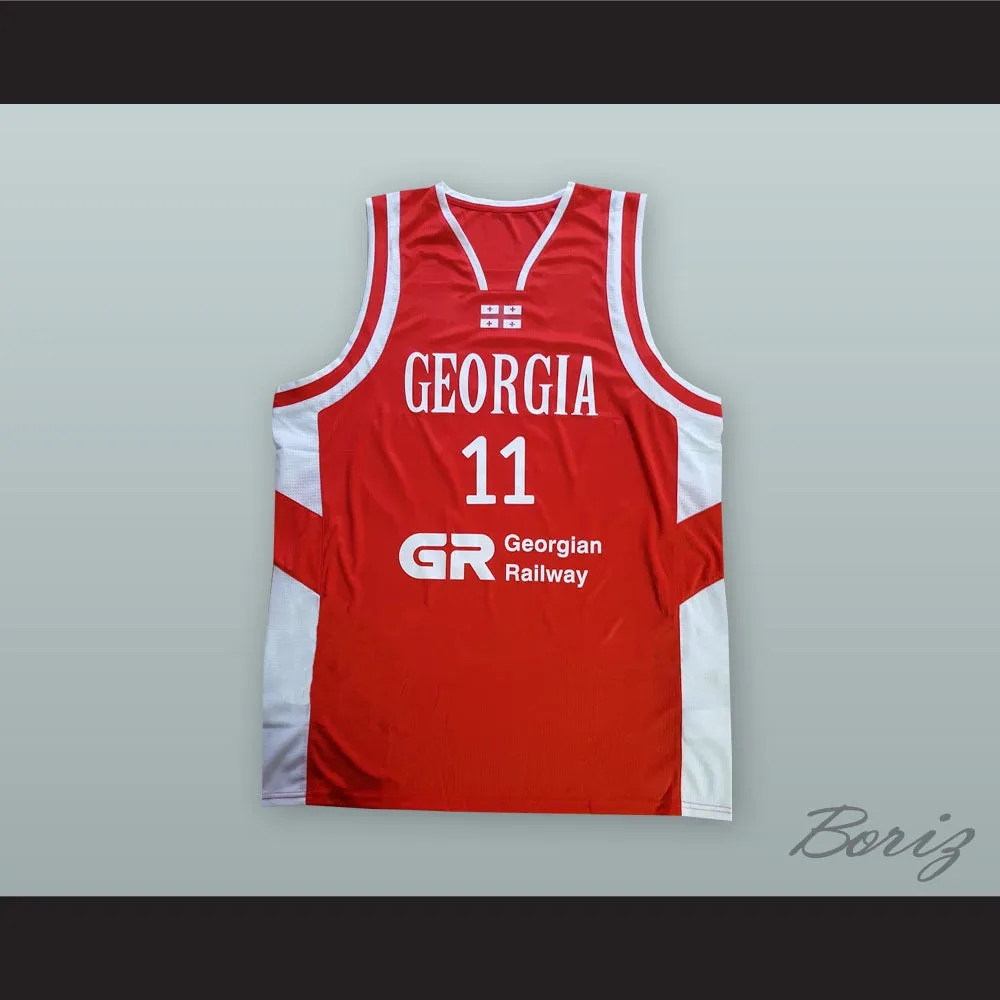 Manuchar Markoishvili 11 Georgia National Team Red Basketball Jersey
