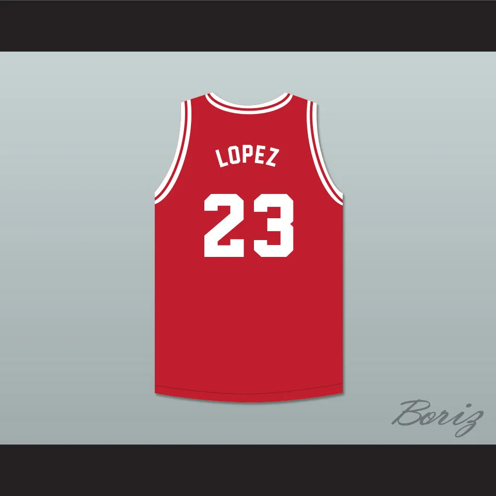Mario Lopez 23 Tijuana Piranhas Red Basketball Jersey Mexican Expansion Team