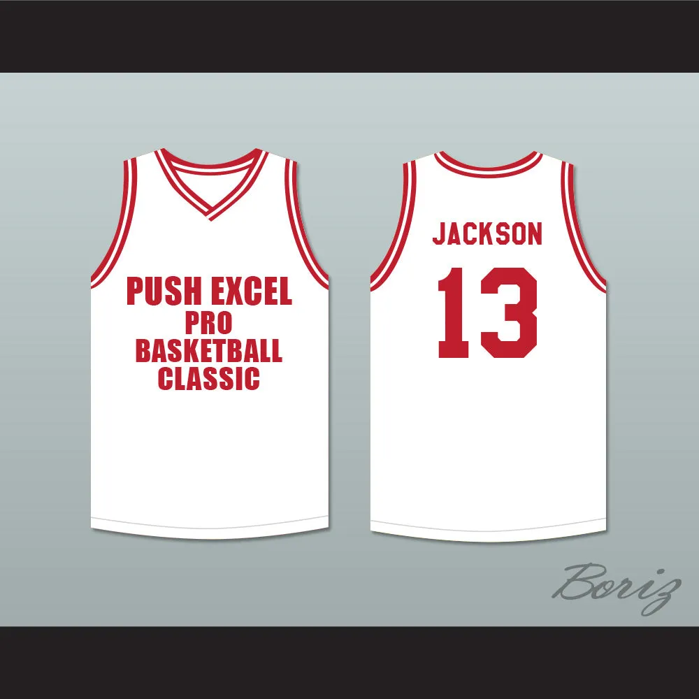 Mark Jackson 13 Push Excel Pro Basketball Classic White Basketball Jersey 1988 Charity Event
