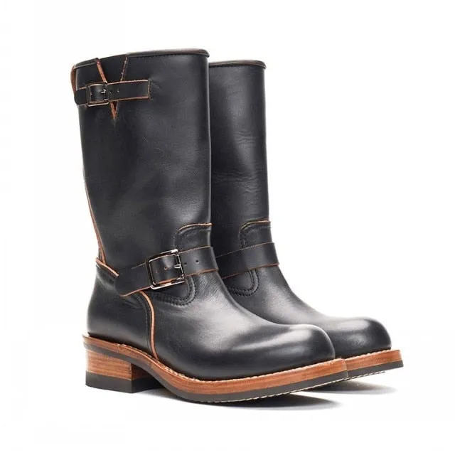 Men Vintage High Top  Motorcycle Long Boots