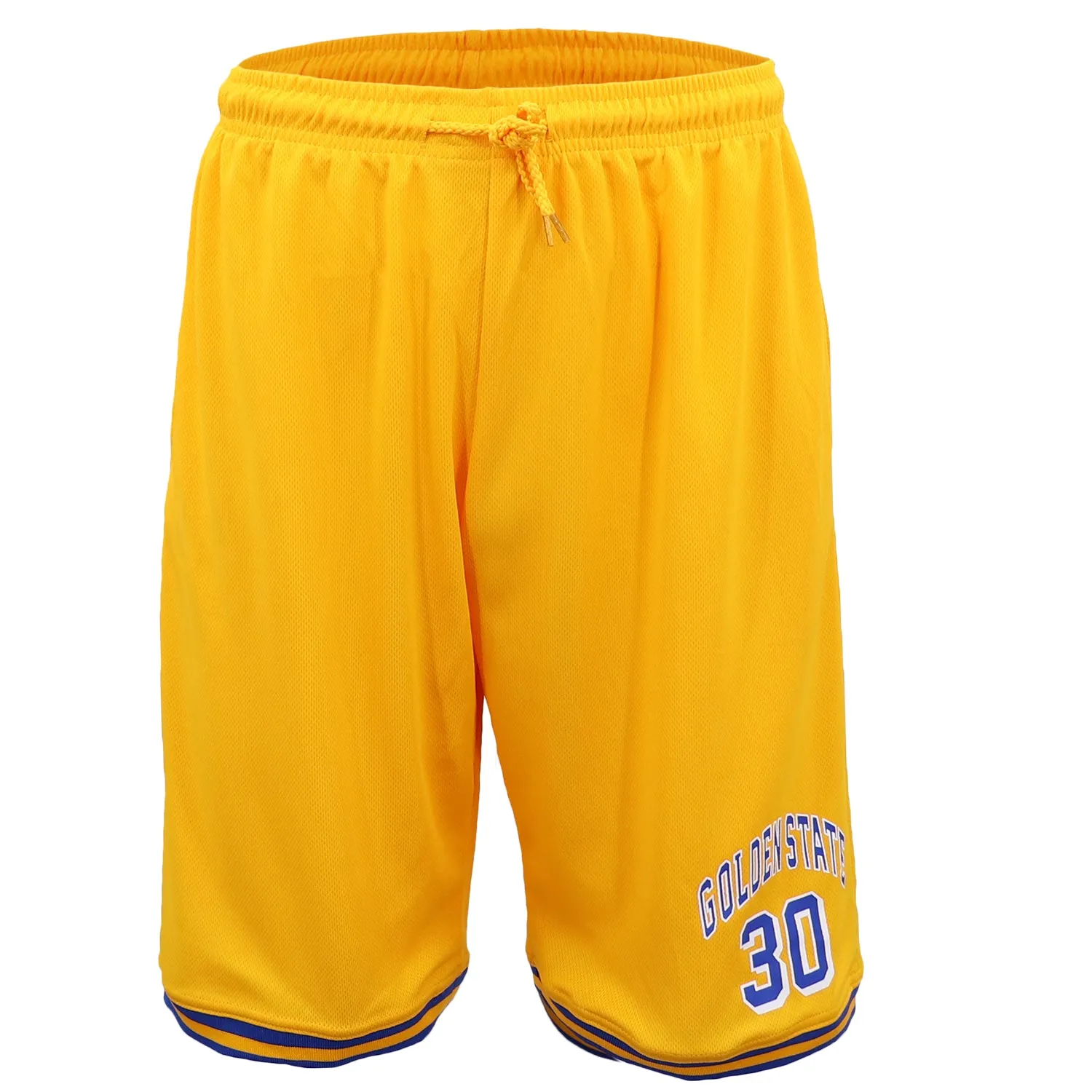 Men's Basketball Sports Shorts Gym Jogging Swim Board Boxing Sweat Casual Pants, Yellow - Golden State 30, S