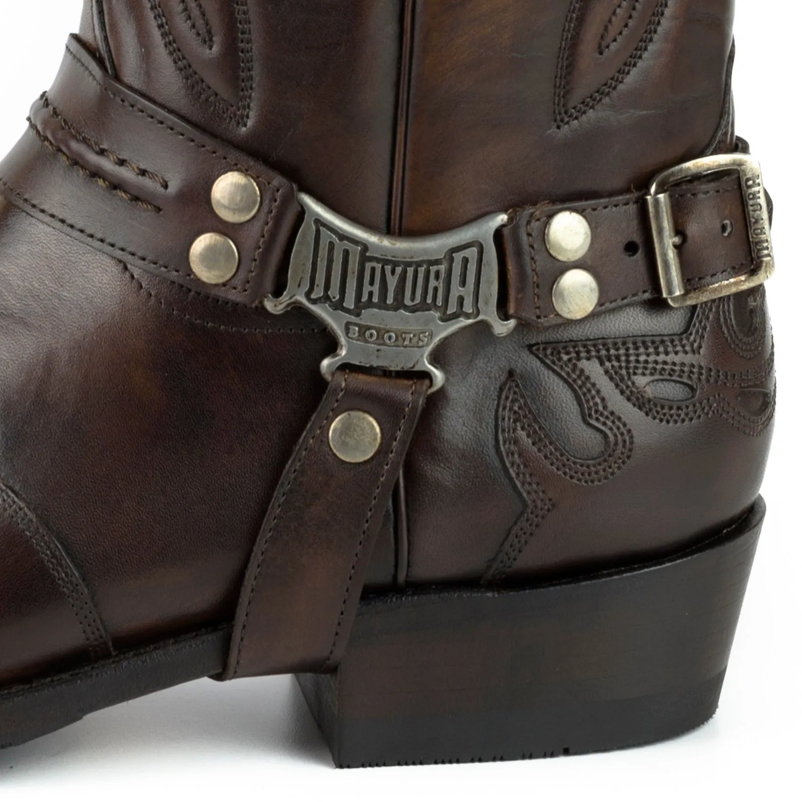Men's Biker Motard Boots 2471 Handmade Dark Brown Leather