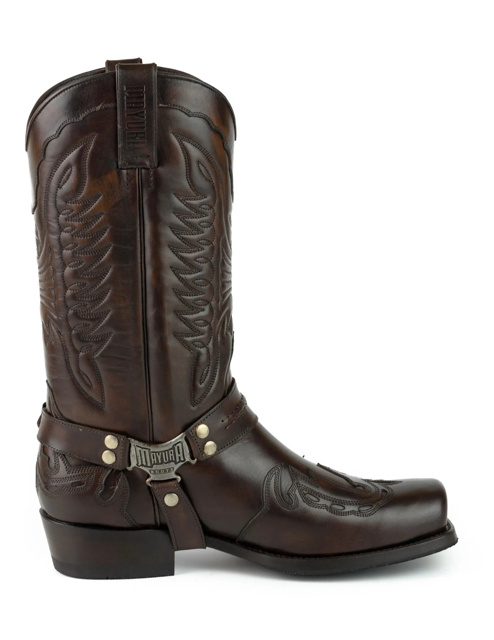 Men's Biker Motard Boots 2471 Handmade Dark Brown Leather
