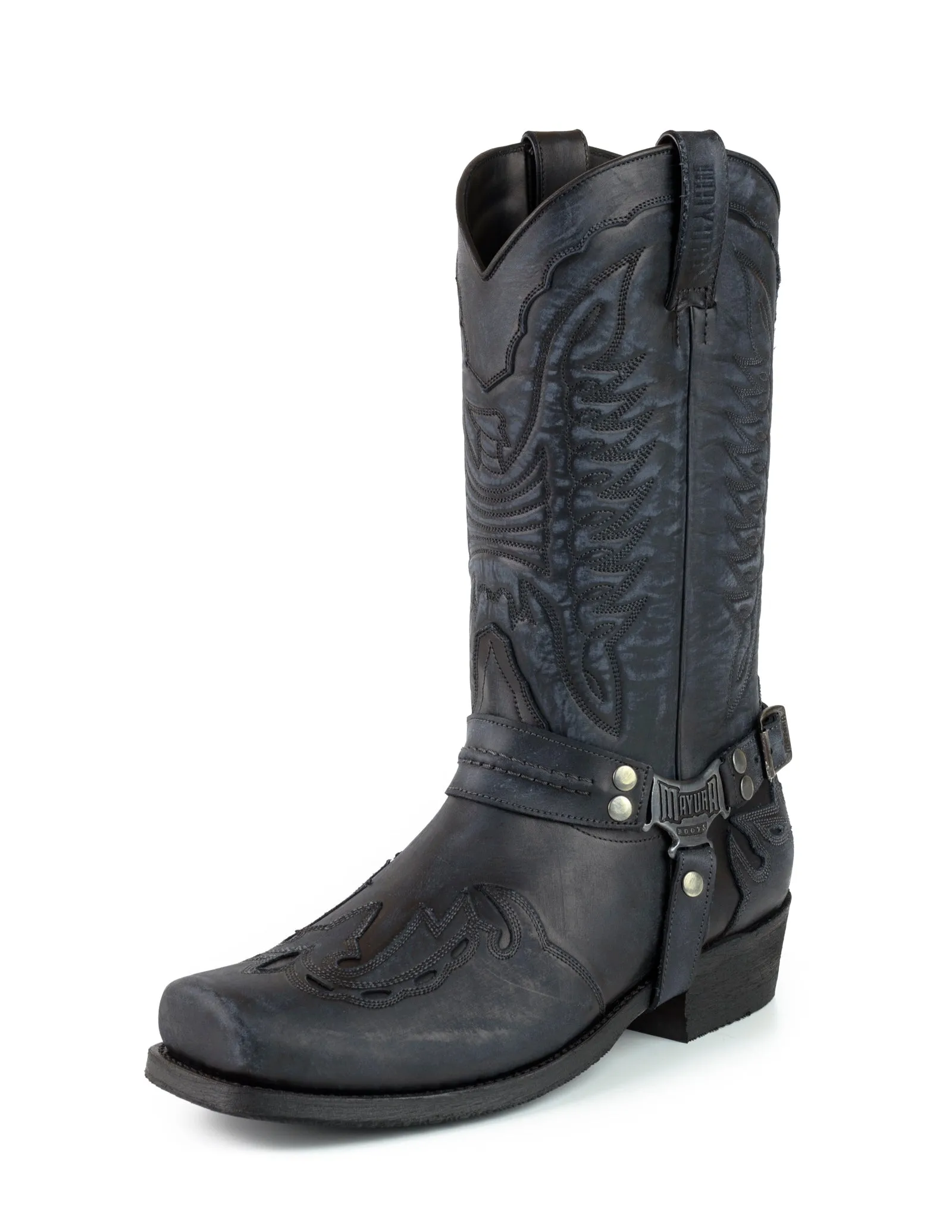 Men's Biker Motard Boots 2471 Handmade Suede Black