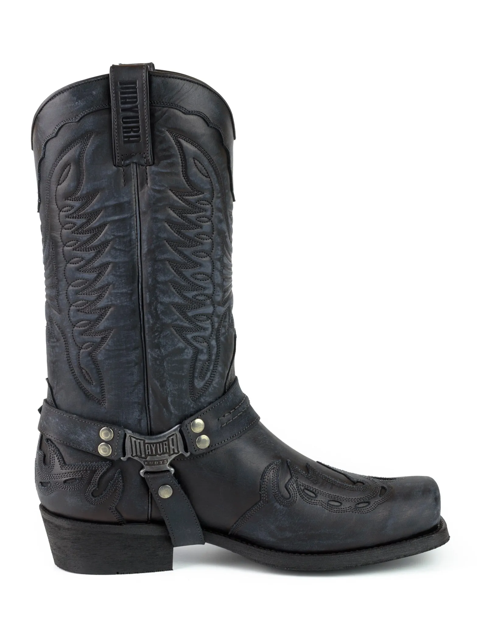 Men's Biker Motard Boots 2471 Handmade Suede Black