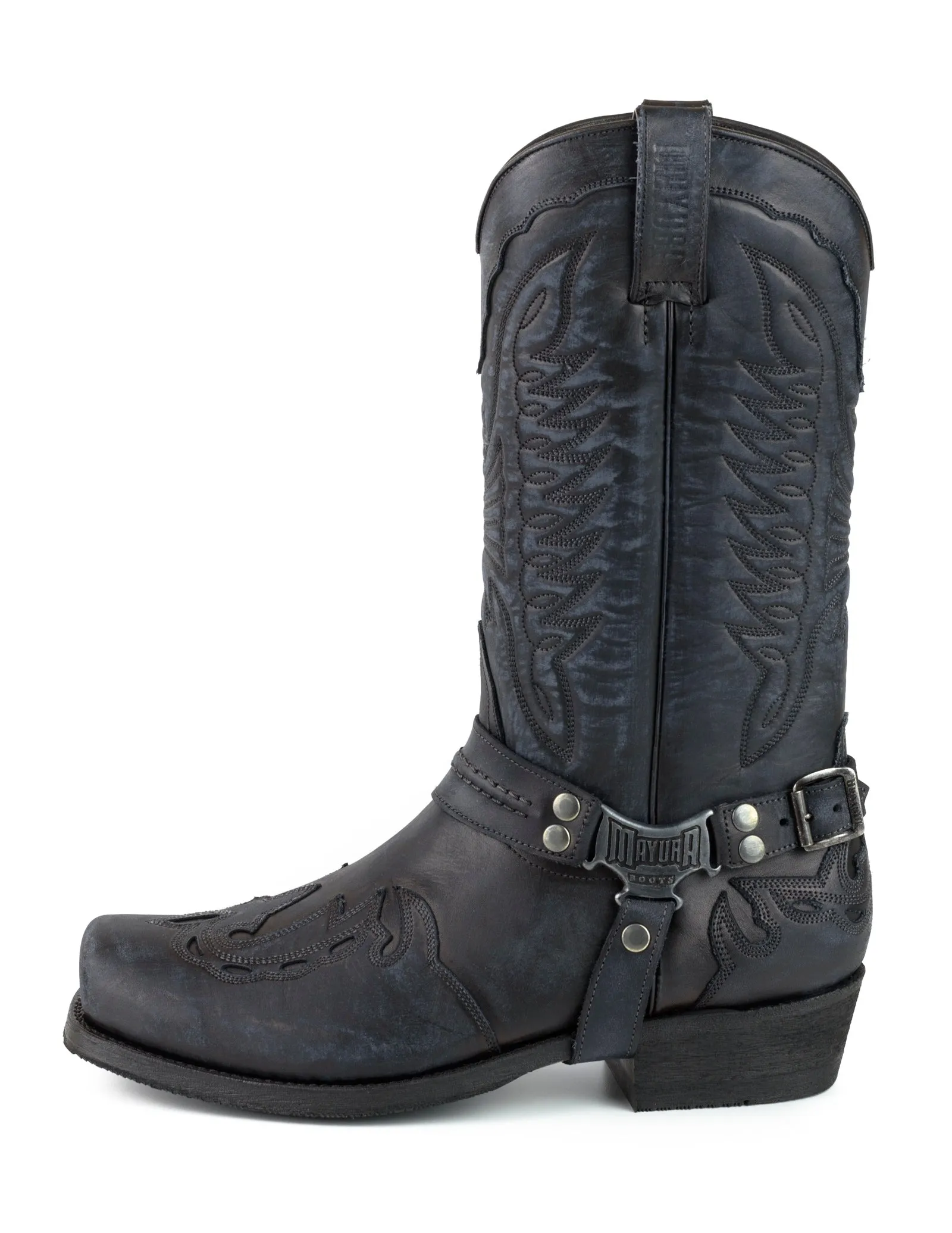 Men's Biker Motard Boots 2471 Handmade Suede Black