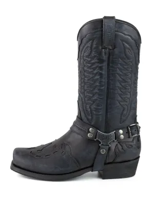 Men's Biker Motard Boots 2471 Handmade Suede Black
