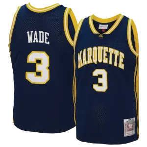 Men's Mitchell & Ness Men's Marquette Golden Eagles Dwyane Wade #3 Blue 2002-03 Swingman Throwback Jersey