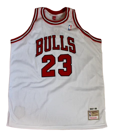 Michael Jordan Chicago Bulls LE #/23 Signed Mitchell & Ness White Jersey UDA