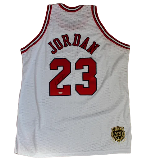 Michael Jordan Chicago Bulls LE #/23 Signed Mitchell & Ness White Jersey UDA