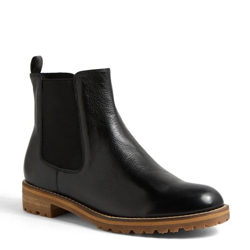 MICHOLS W - BLACK LEATHER - NATURAL HEEL